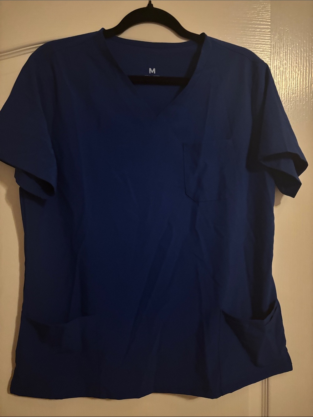 Blue V-Neck en's Scrub Top -